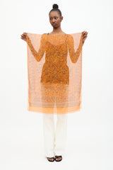 Hermès Silk Chiffon Les Jardins d'Armenie Long Scarf