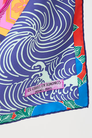 Hermès Silk Ex Libris En Kimonos 90 Scarf