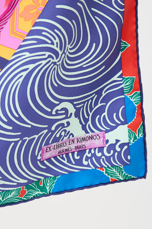 Hermès Silk Ex Libris En Kimonos 90 Scarf