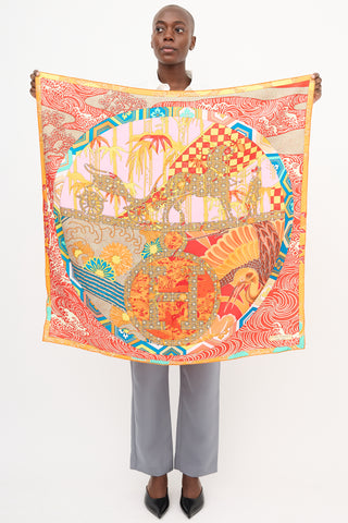 Hermès Silk Ex Libris en Kimonos 90 Scarf