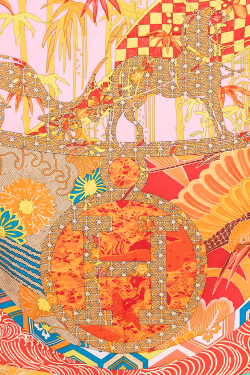 Hermès Silk Ex Libris en Kimonos 90 Scarf