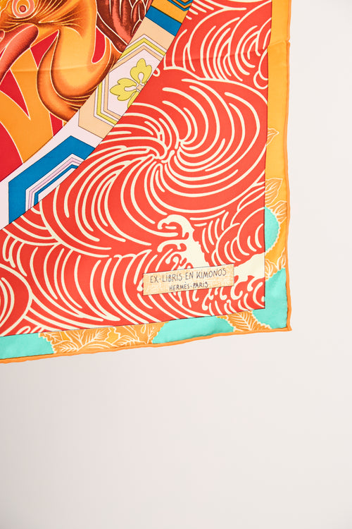 Hermès Silk Ex Libris en Kimonos 90 Scarf