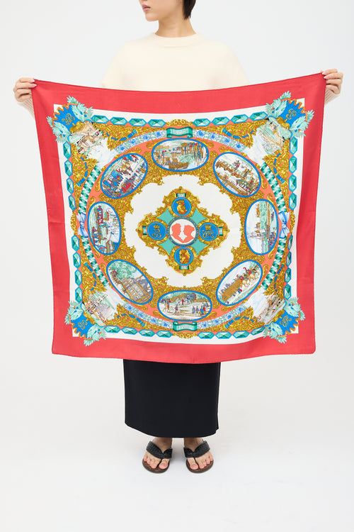 Hermès Silk L'Entente Cordiale 90 Scarf