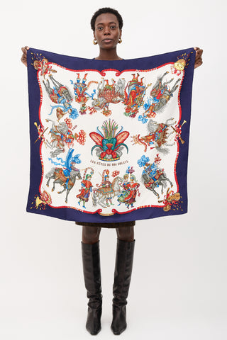 Hermès Silk Les Fêtes du Roi Soleil 90 Scarf