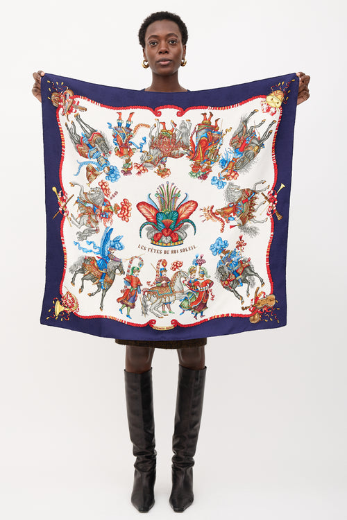 Hermès Silk Les Fêtes du Roi Soleil 90 Scarf
