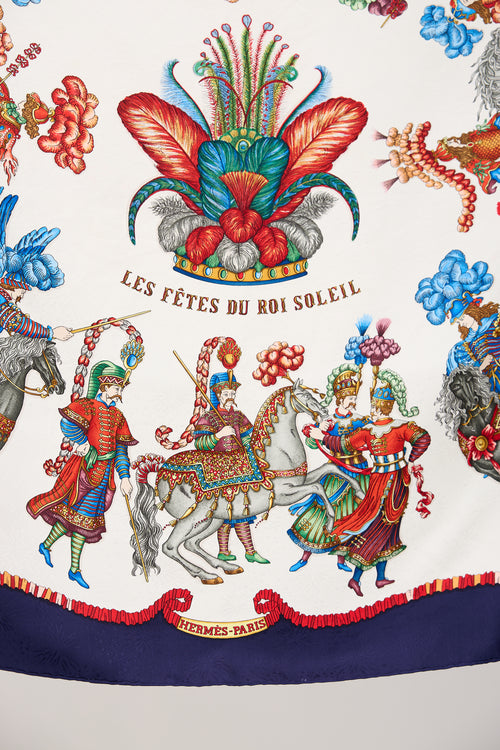 Hermès Silk Les Fêtes du Roi Soleil 90 Scarf