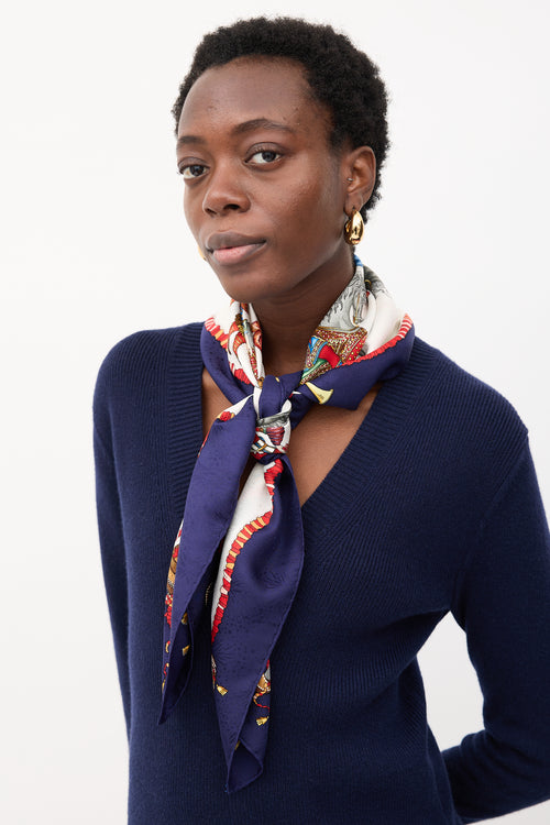 Hermès Silk Les Fêtes du Roi Soleil 90 Scarf