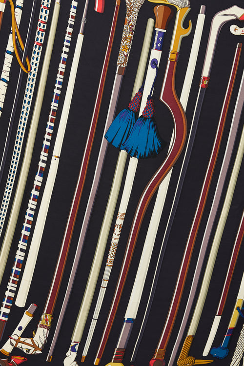 Hermès Silk Les Cannes 90 Scarf