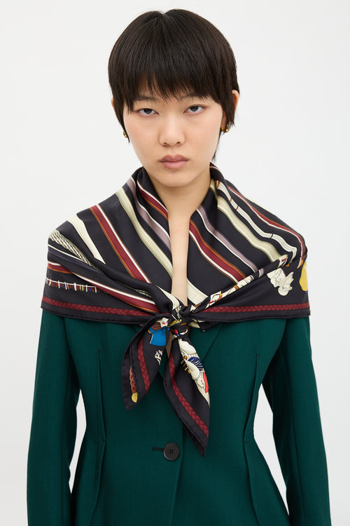 Hermès Silk Les Cannes 90 Scarf