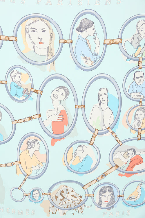 Hermès Silk Les Parisiens 90 Scarf