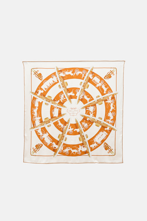 Hermès Silk Paris Qui Roule Carré 70 Scarf