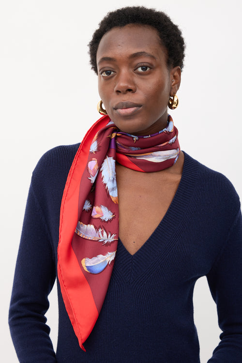 Hermès Silk Plumes II 90 Scarf