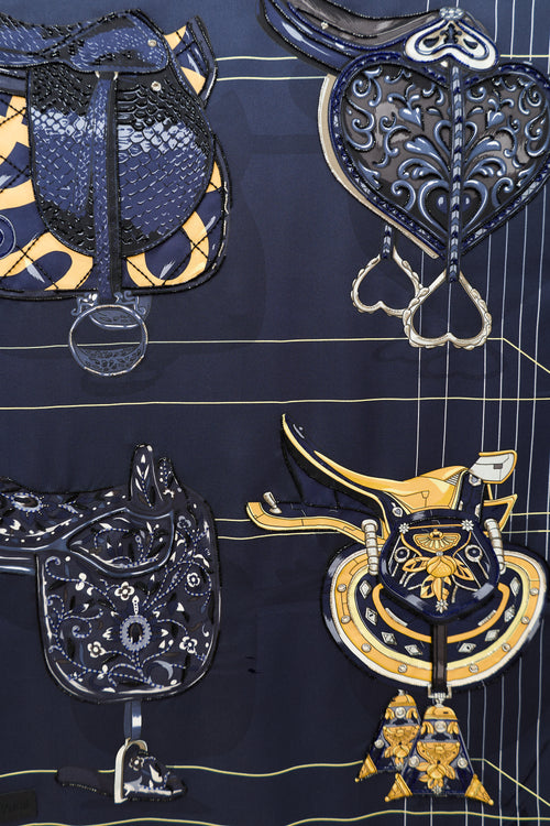 Hermès Silk Tous en Selle 90 Scarf