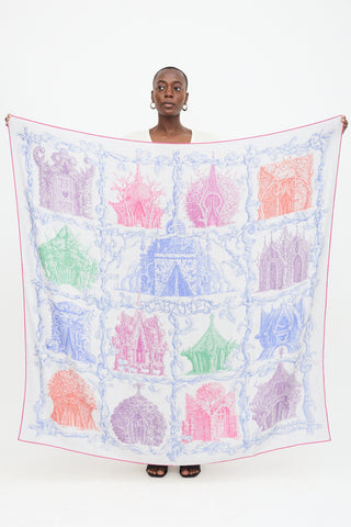 Hermès Silk & Cashmere Les Cabanes 140 Scarf