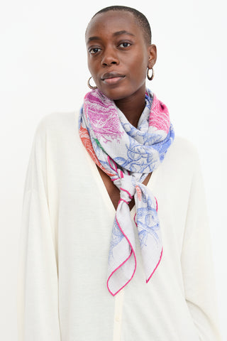 Hermès Silk & Cashmere Les Cabanes 140 Scarf