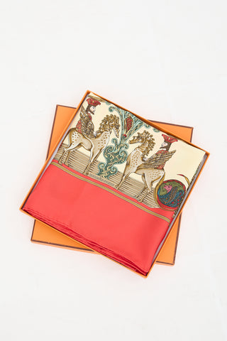 Hermès Silk Au Fil De La Soie 90 Scarf