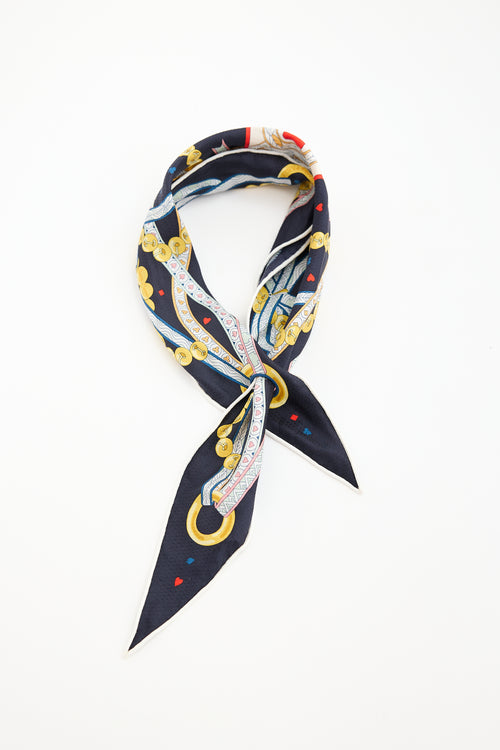 Hermès Silk Dame De Coeur Nano Losange Scarf