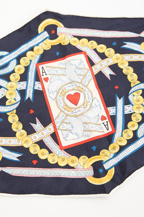 Hermès Silk Dame De Coeur Nano Losange Scarf