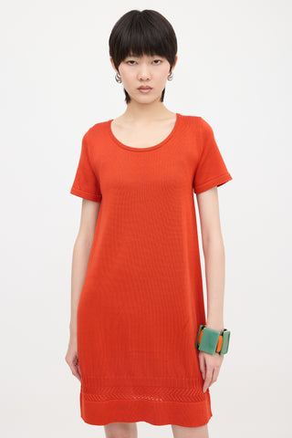 Hermès Silk Knit T-Shirt Dress