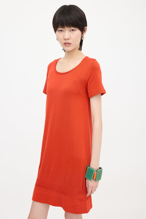 Hermès Silk Knit T-Shirt Dress