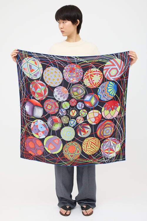 Hermès Silk L'Art Du Temari 90 Scarf