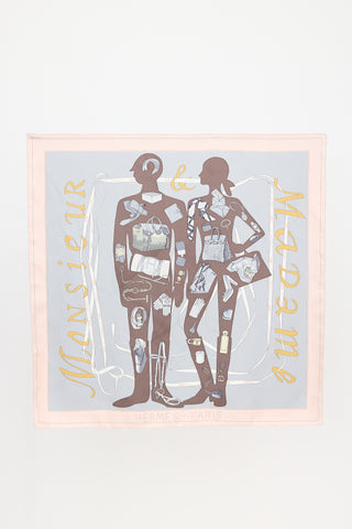Hermès Silk Monsieur Et Madame 90 Scarf