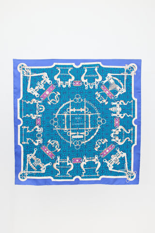 Hermès Silk Mors Et Gourmettes 90 Scarf