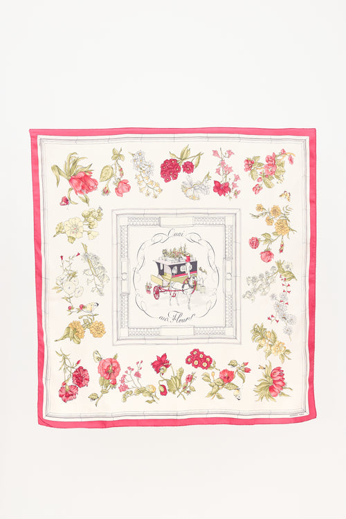 Hermès Silk Quai Aux Fleurs 90 Scarf