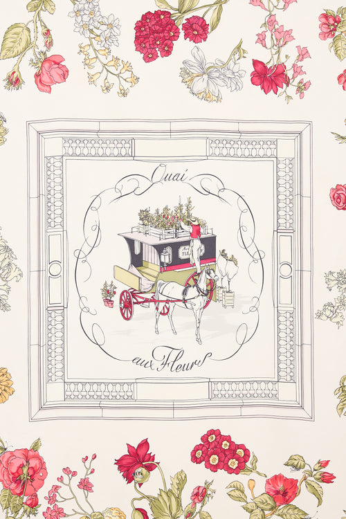 Hermès Silk Quai Aux Fleurs 90 Scarf