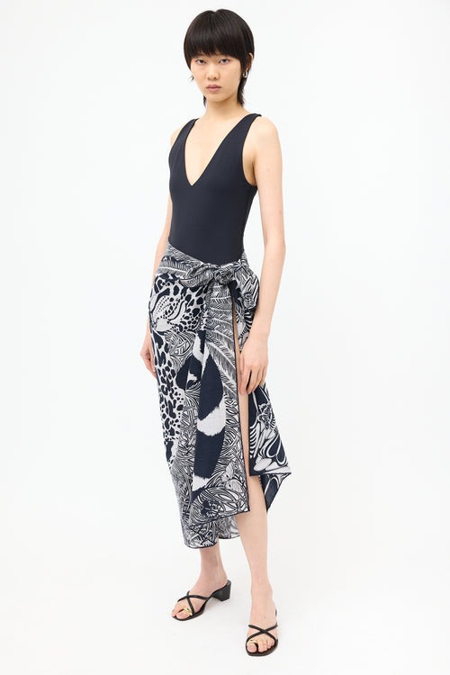 Hermès Silk & Cashmere Jaguar Quetzal 140 Scarf