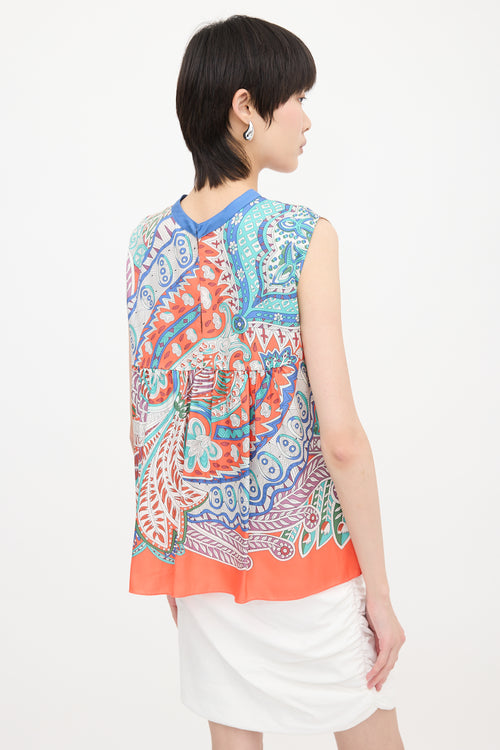 Hermès Silk Le Jardin De La Maharani Top