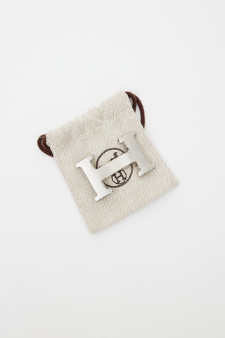 Hermès Silver H Logo Belt Buckle