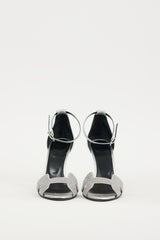 Hermès Silver Leather Crystal Premiere Sandal