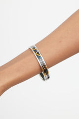 Hermès Silver & Multicolour Printed Cloisonne Bangle