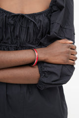 Hermès Silver & Red Calèche Bangle