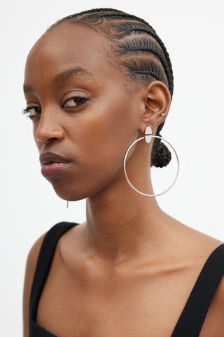 Hermès Sterling Silver Loop Earrings
