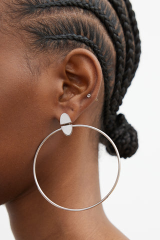 Hermès Sterling Silver Loop Earrings