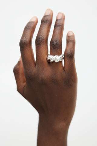 Hermès Sterling Silver Twist Ring
