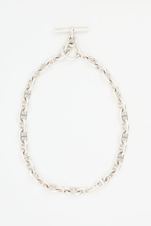Hermès Sterling Silver Large Chain D'Ancre Necklace