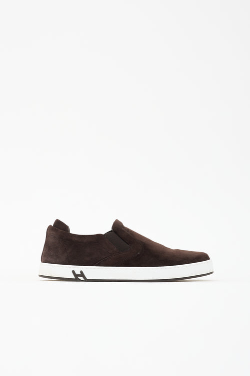 Hermès Suede Lucky Slip On Sneaker