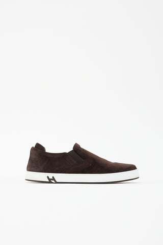 Hermès Suede Lucky Slip On Sneaker