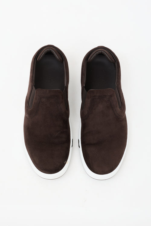 Hermès Suede Lucky Slip On Sneaker