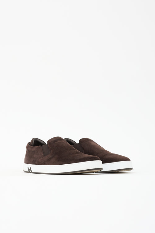 Hermès Suede Lucky Slip On Sneaker