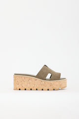 Hermès Suede Eze 30 Platform Sandal