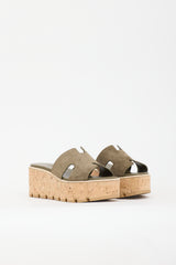 Hermès Suede Eze 30 Platform Sandal