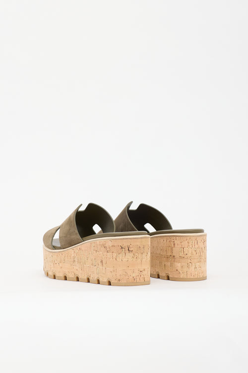 Hermès Suede Eze 30 Platform Sandal