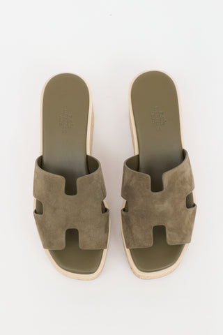 Hermès Suede Eze 30 Platform Sandal