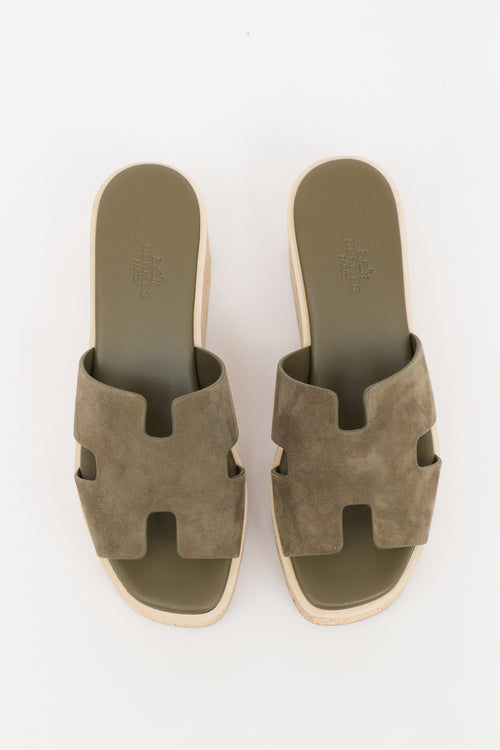 Hermès Suede Eze 30 Platform Sandal