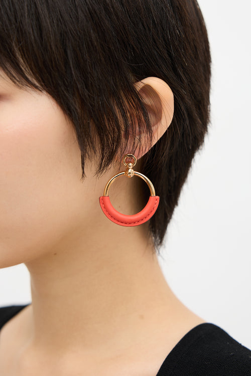 Hermès Swift Leather Loop Earrings