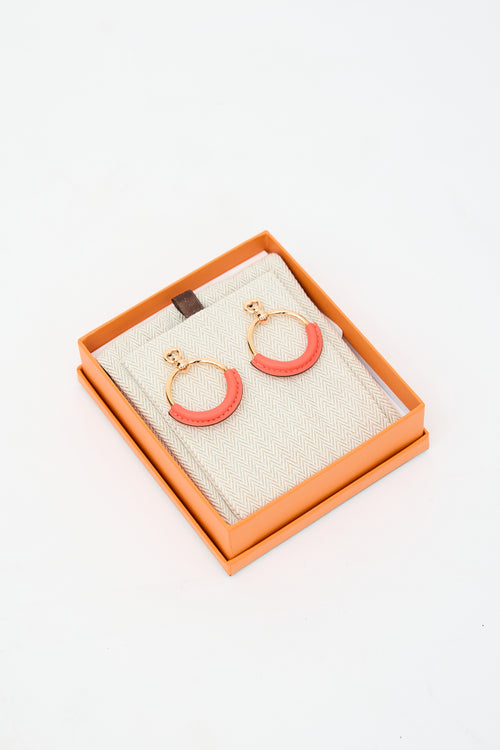 Hermès Swift Leather Loop Earrings